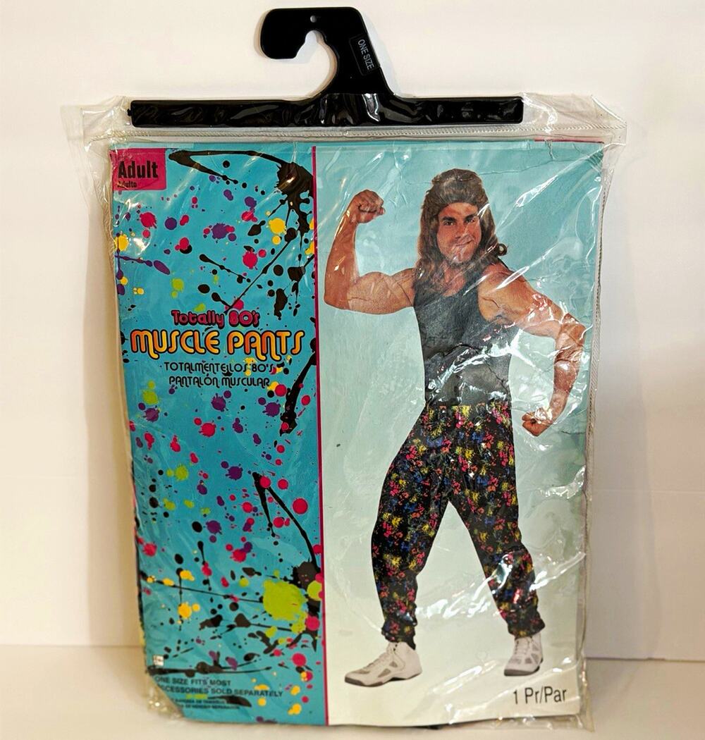 Adult 1980s Totally 80s Muscle Pants Costume, Multicolor, One Size